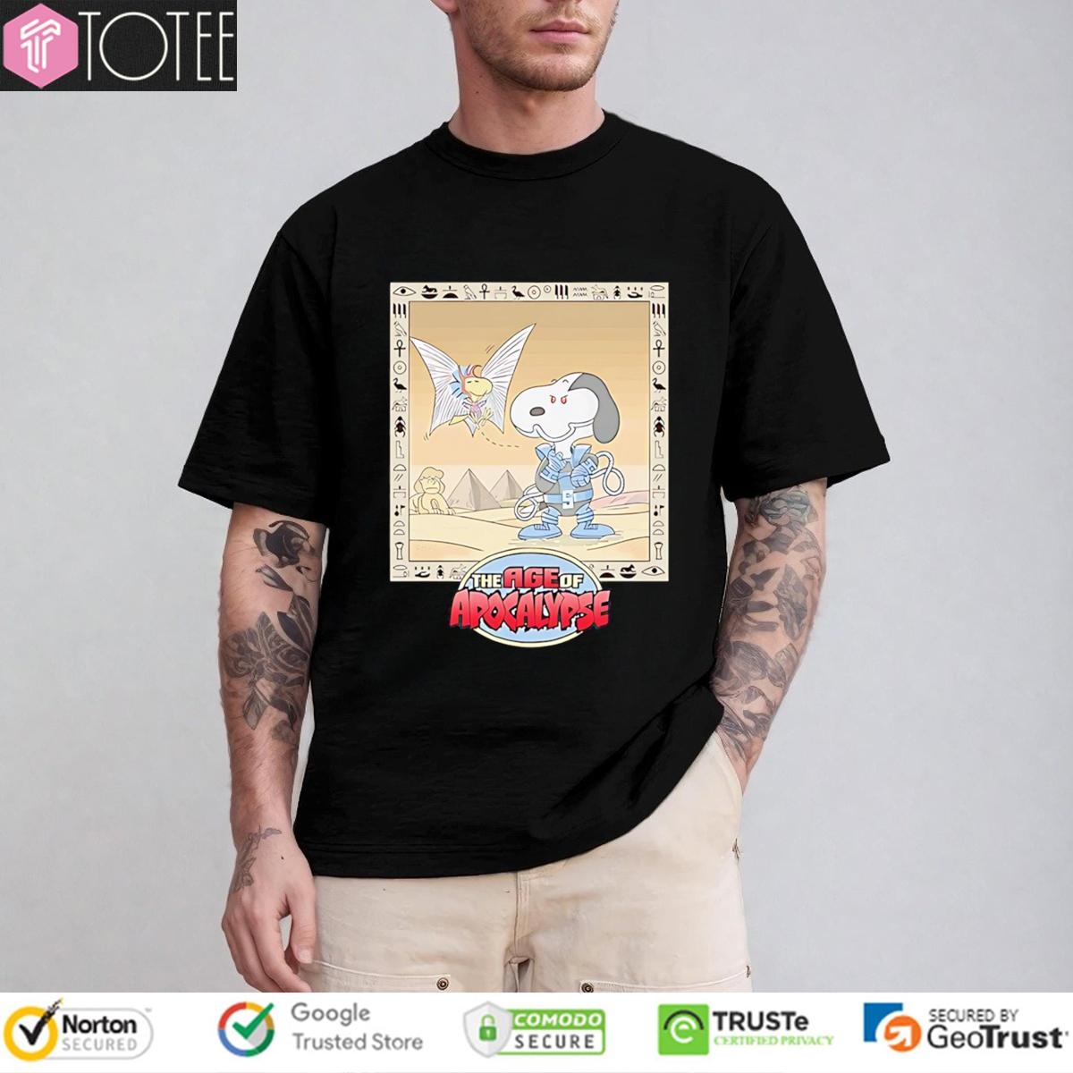 Snoopacolypse Parody Snoopy Woodstock The Age Of Apocalypse X-Men Marvel T-shirt