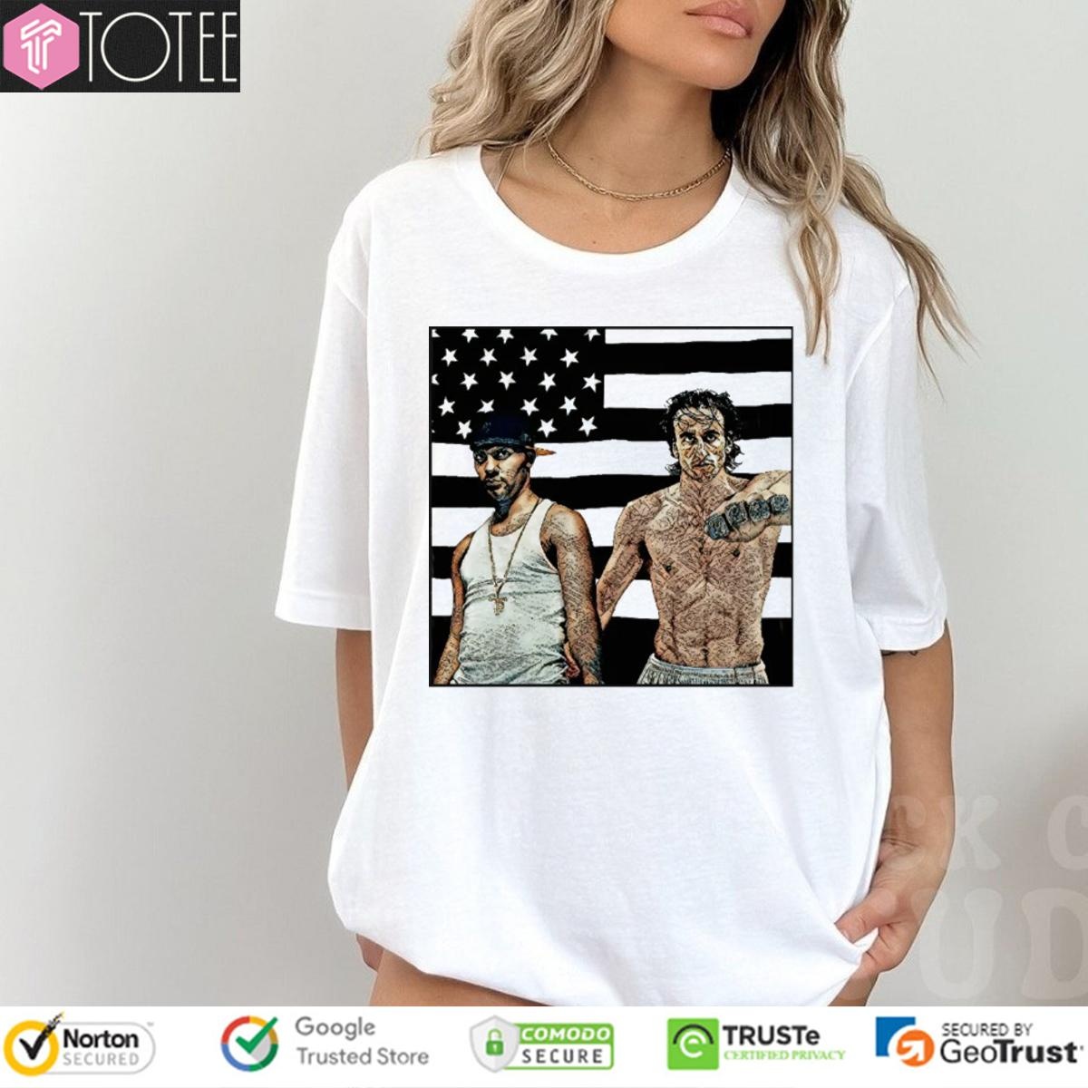 Stankantonia Nba Tattooed American Flag T-shirt