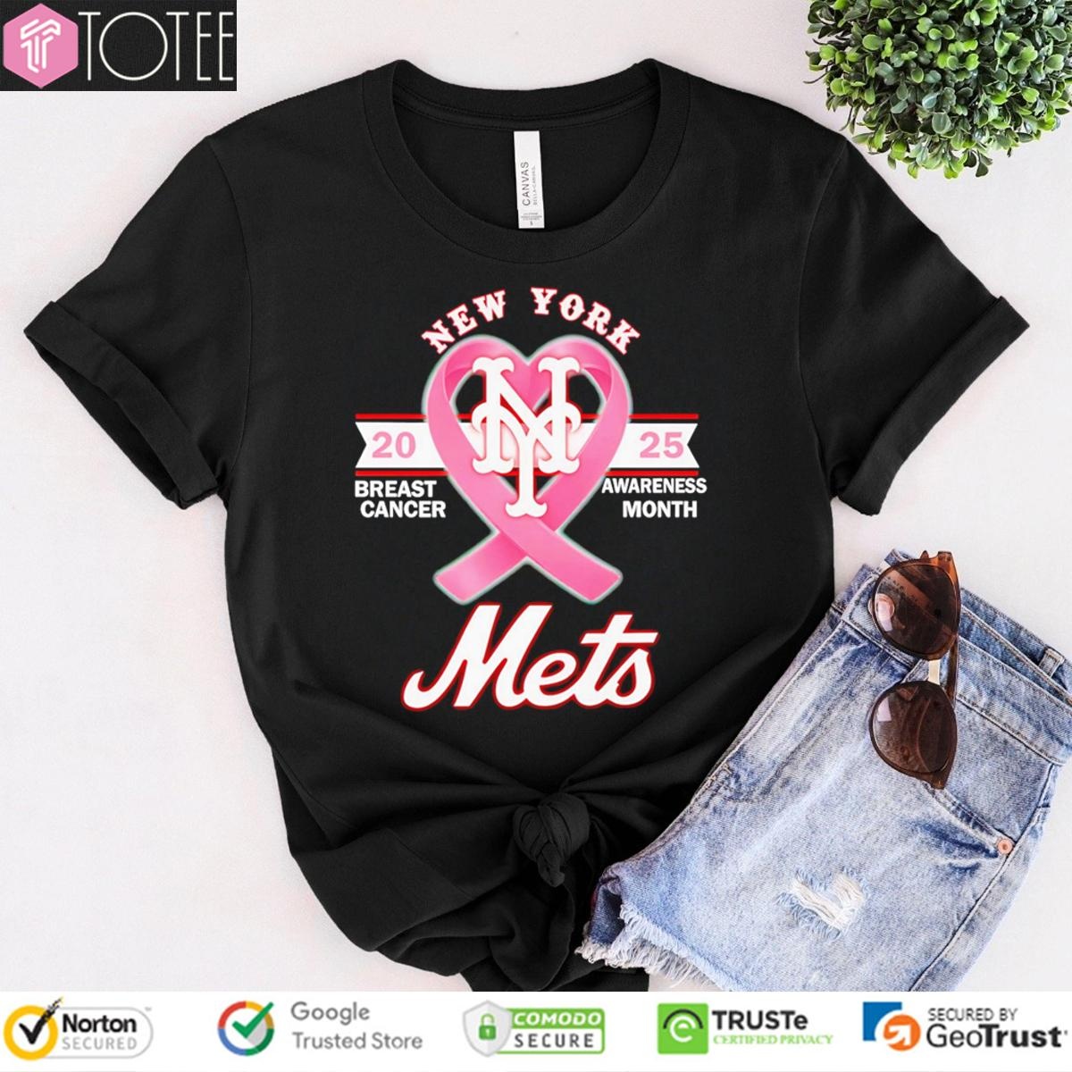 2025 Breast Cancer Awareness Month New York Mets Baseball T-shirt