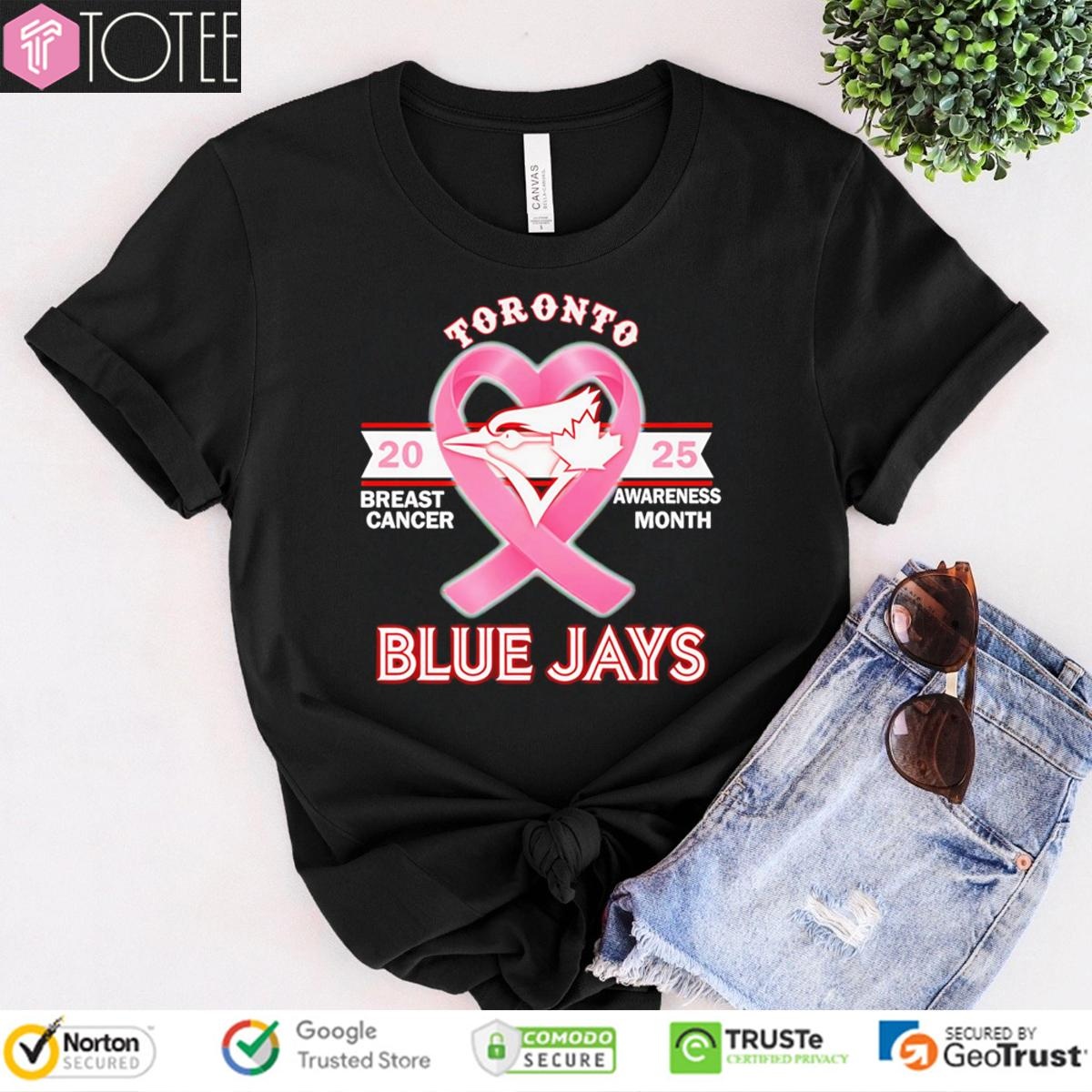 2025 Breast Cancer Awareness Month Toronto Blue Jays Baseball T-shirt