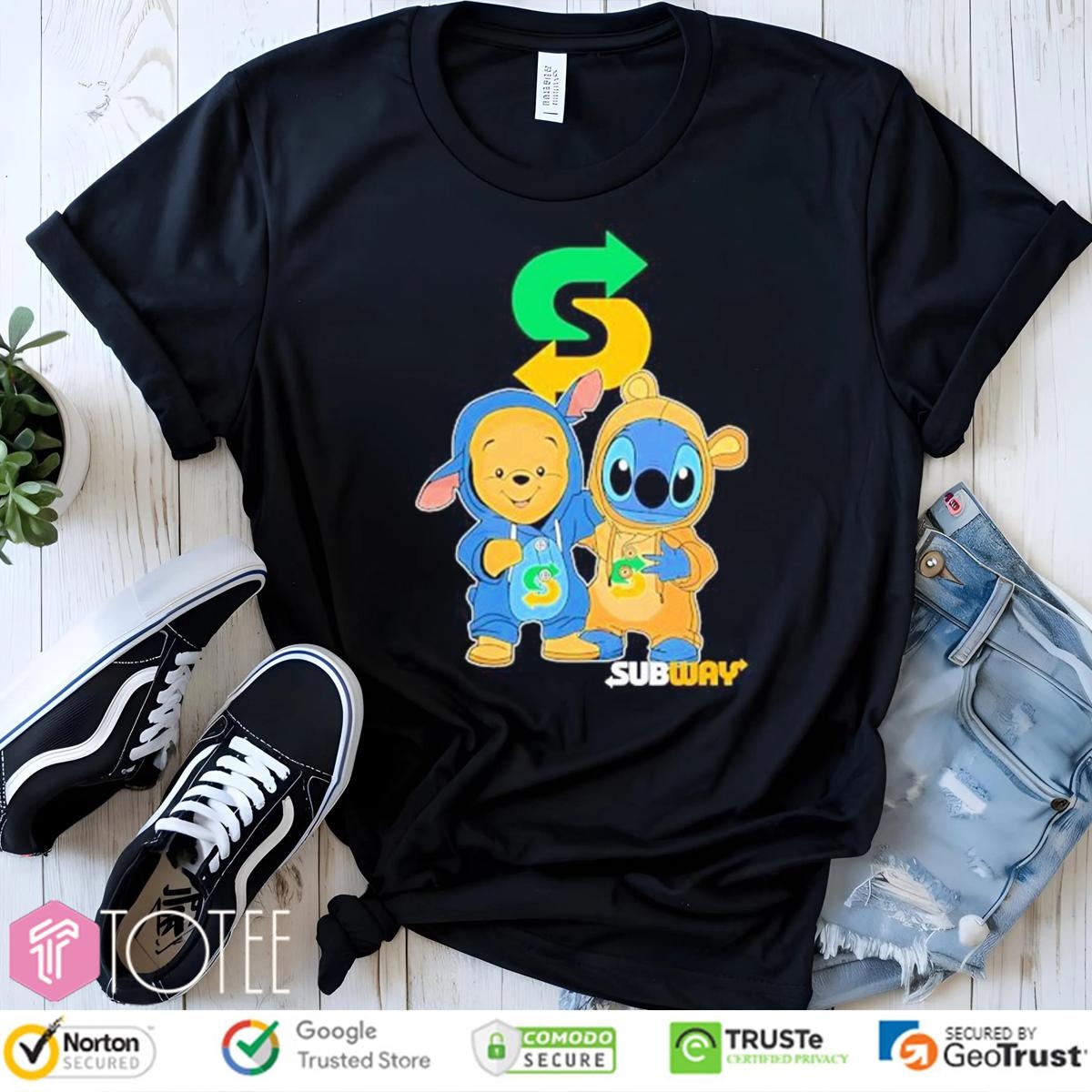 Subway Pooh And Stitch T-shirt